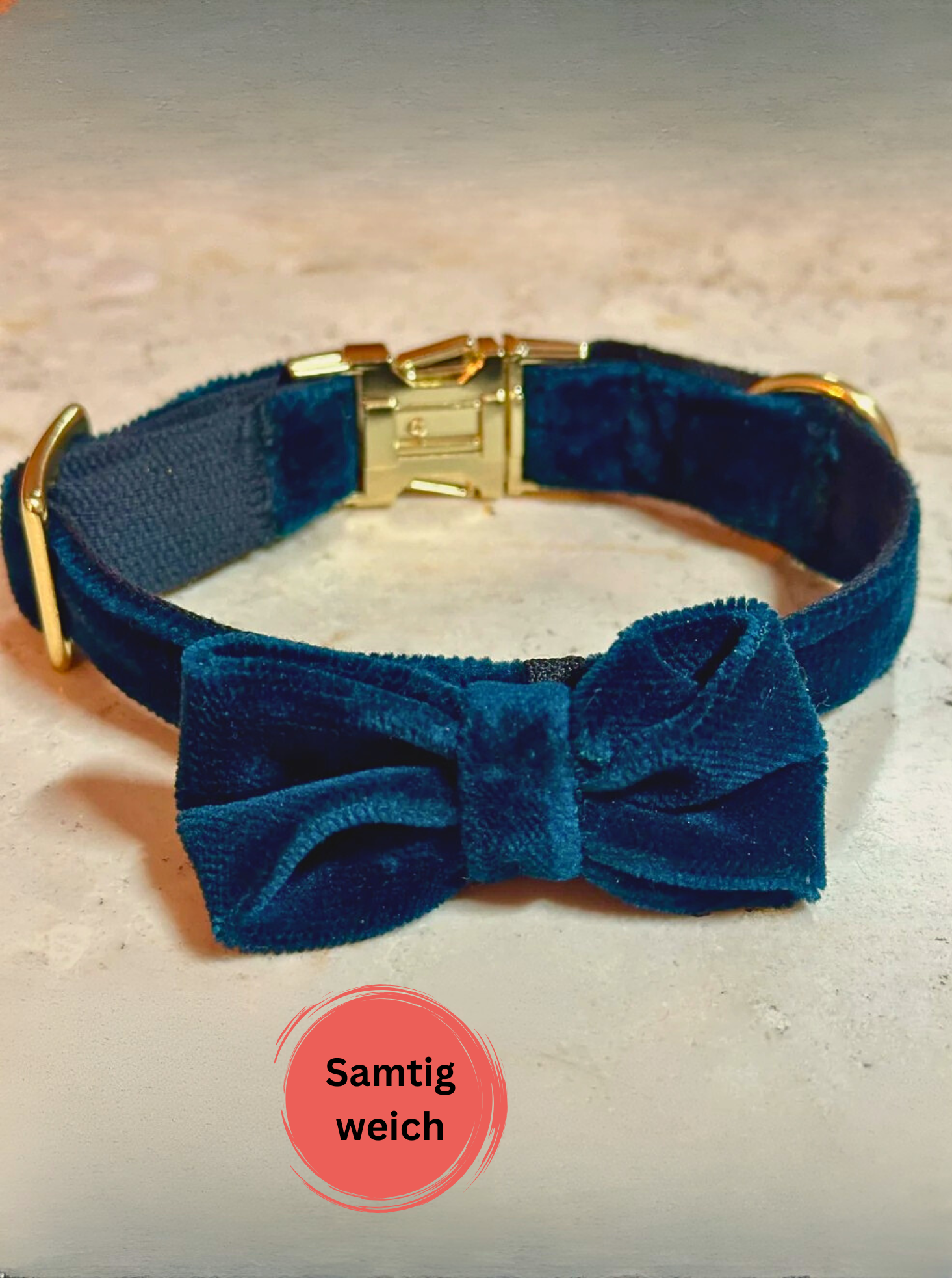 Halsband "Saphir" mit Schleife