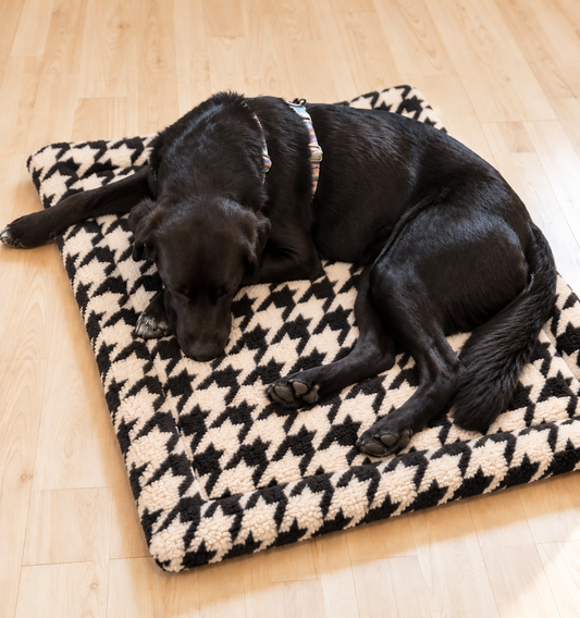 Hundedecke schwarz/weiß